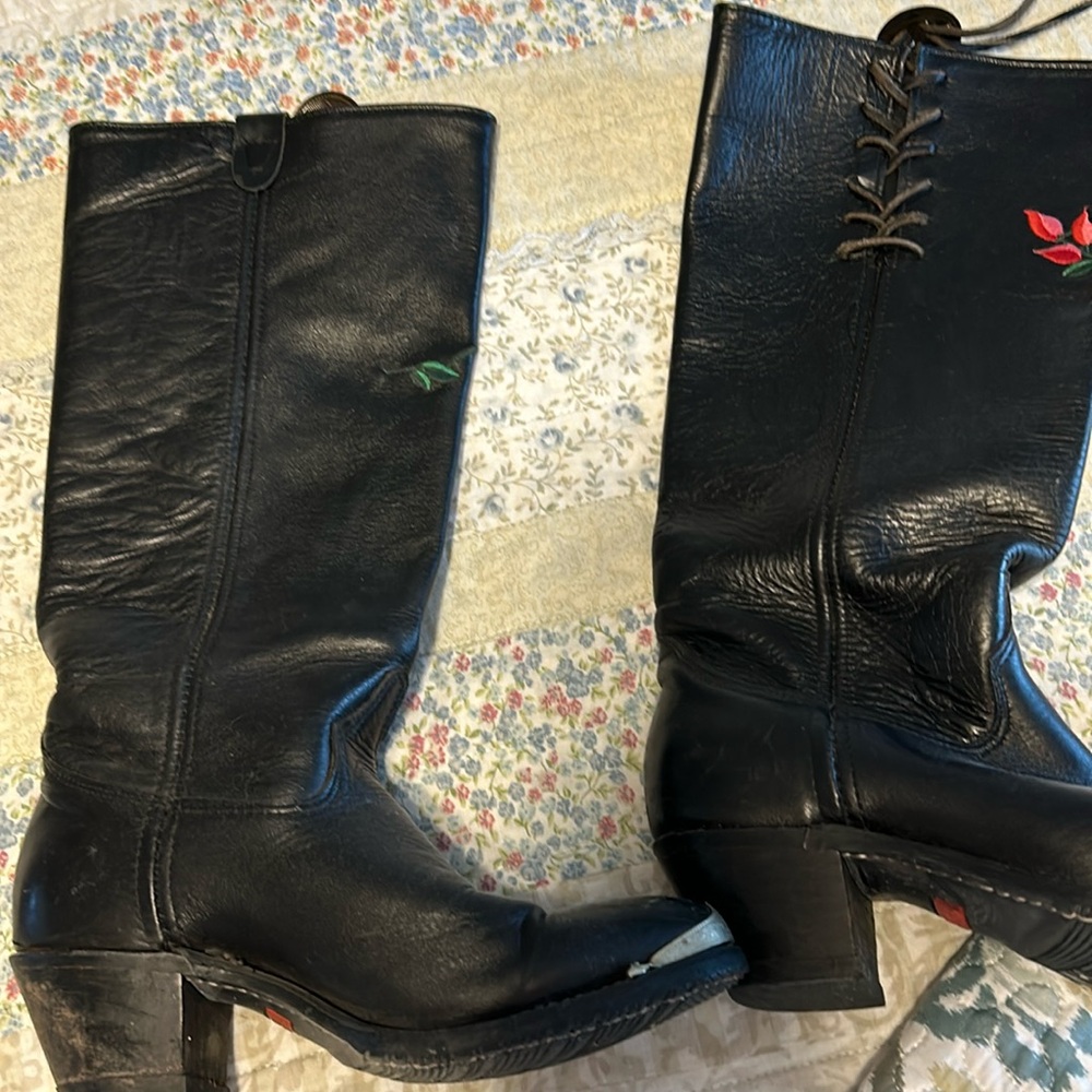 Heritage west black cowboy boots like new